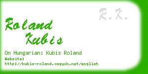 roland kubis business card